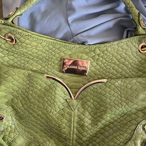 Gianni Bini Lime Green Textured Shoulder Bag